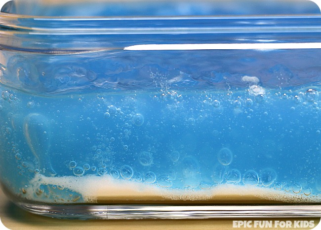 Make a bubbling slime science sensory tub that bubbles for hours and hours! Such a fun way to observe the baking soda and vinegar reaction.