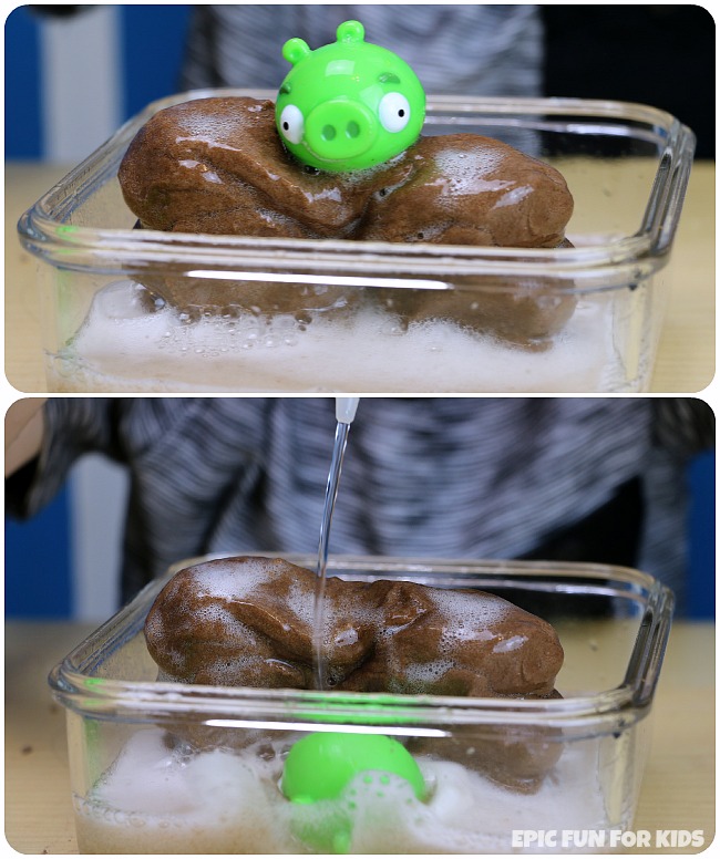 This chocolate slime play dough is wobbly and slimy, but holds it shape surprisingly well, making it perfect for building and squishing!
