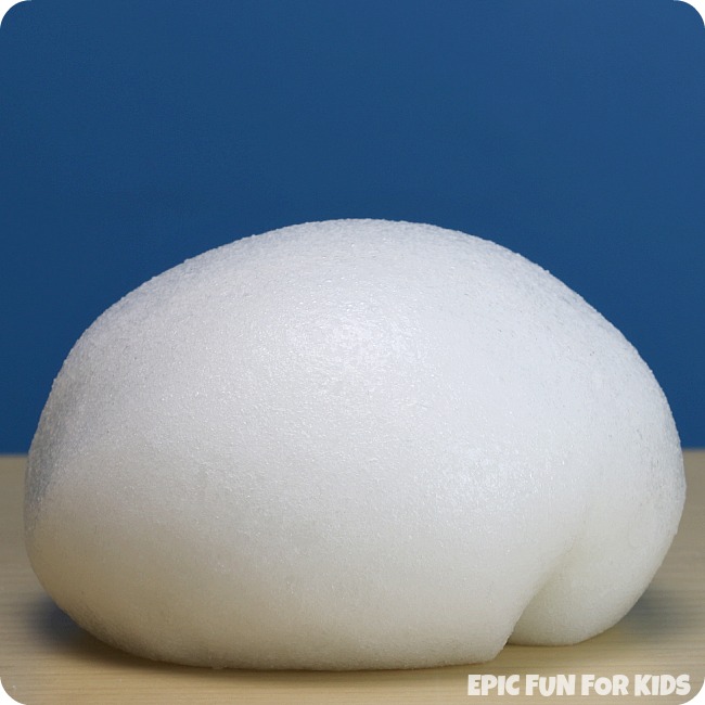 Super Strong Snow Slime Recipe: this snow slime has the coolest texture! Strong, stretchy, and almost puffy, it can be anything from an iceberg to a snowdrift to a skating rink!